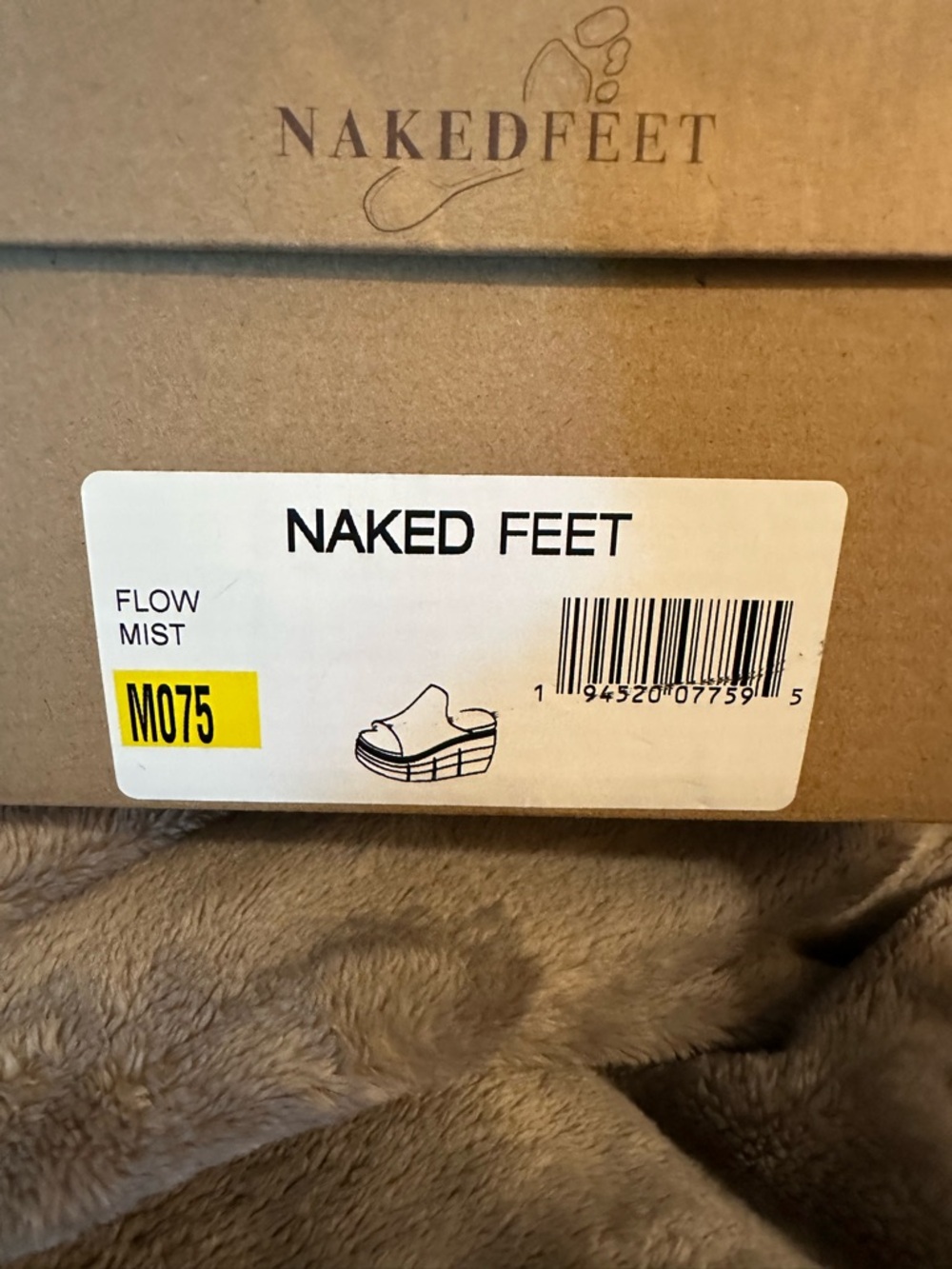 Naked Feet “Flow” Mist- White and Gray Platform Slide - Picture 4 of 4
